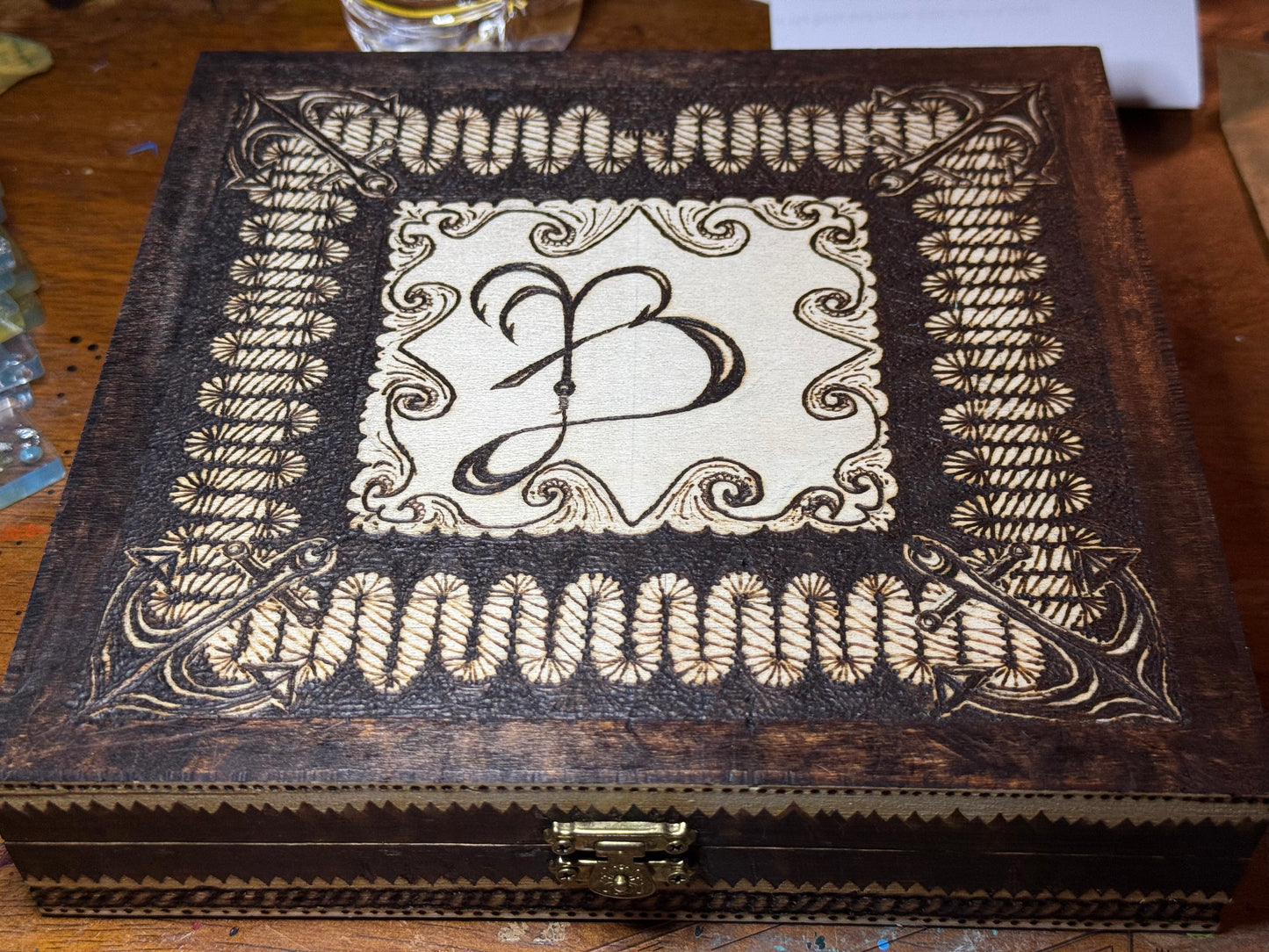 Customizable Woodburned Cigar Box